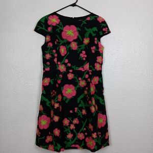 Andrew GN Dress Black Floral Women's Size M/L? (EU Tag 44) Silk Blend Flaw